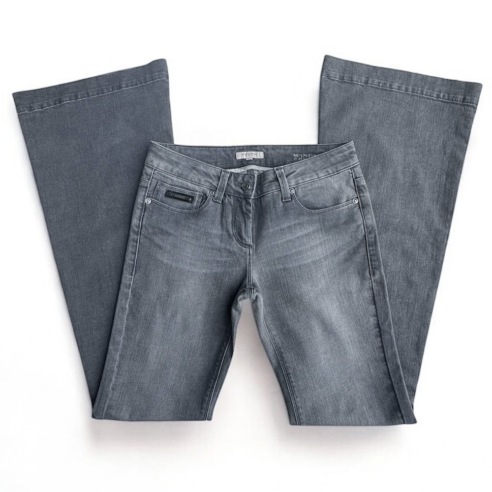 BURBERRY Windsor Flare Leg Jeans in Grey Wash SIZE 27
